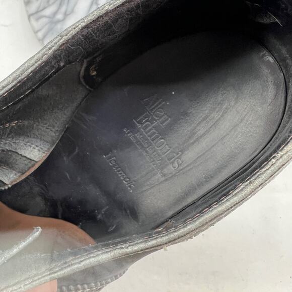 Allen Edmonds Mens 10.5 Shoe Chalkboard Gray Leather Neumok Wingtip Oxford Dress main image 6
